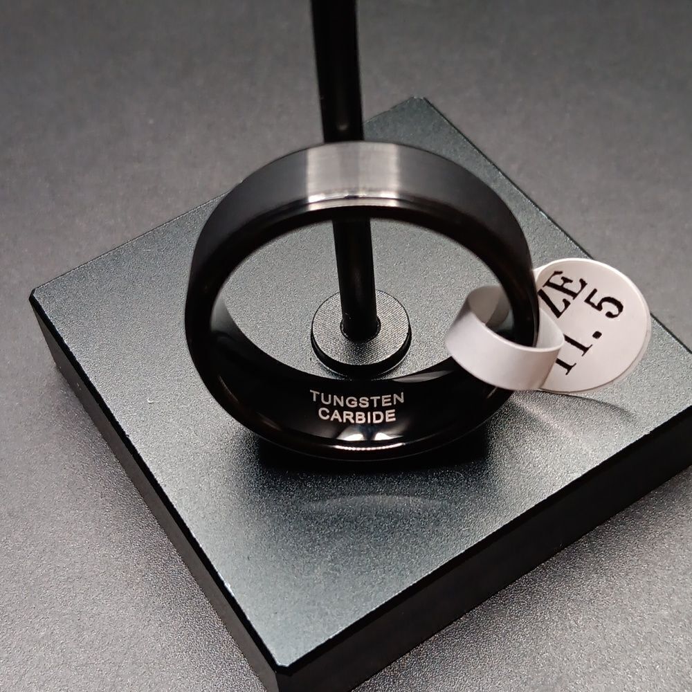 New Tungsten Carbide Black Brushed Wedding Men's Ring Size‎ 11.5